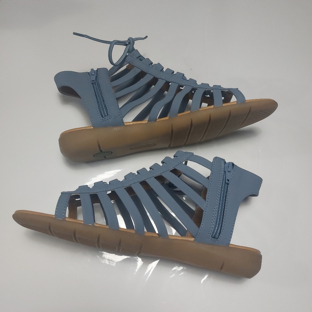 Comfortview Renata Light Blue Lace-up Sandals Size 10W - Picture 5 of 14